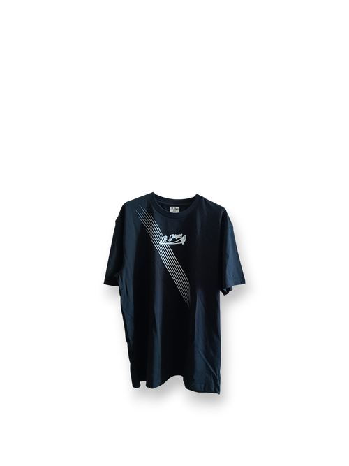 Il Ghigno Drop 0 limited edition black organic cotton t-shirt front view with Dark Moon design