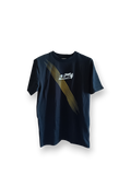 Il Ghigno Drop 0 limited edition black organic cotton t-shirt front view with Gold Sun design